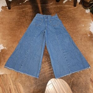 Anthropologie Flare Wide-Leg Blue Jeans Sz 6/28 Free People